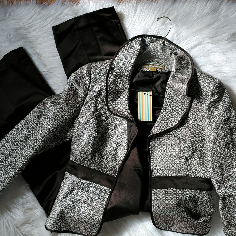 Allen B Schwartz Chocolate Silk Suit